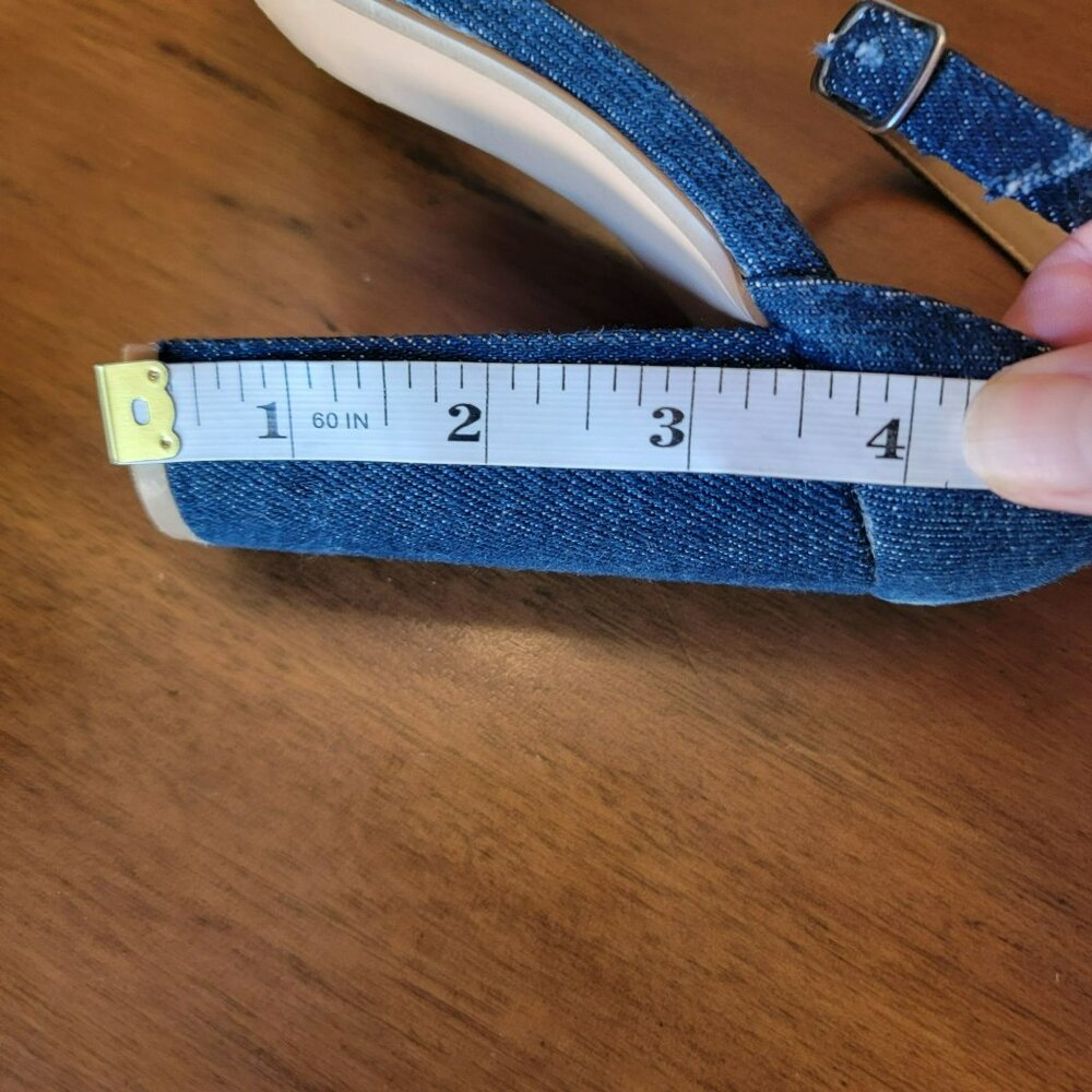 Steve Madden Carson Block Heel, Women 5M, Denim Blue, 4" Heel, EUC - Picture 5 of 7